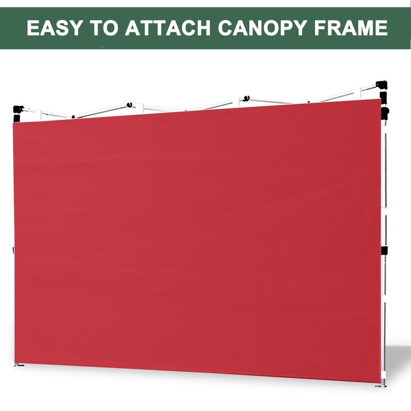 JANCANOPY SideWalls for 10x10 Pop up Canopy Frame, 3 Pack Red SunWall and 1Pack Door Only, Red (with Zippers) - Image 5